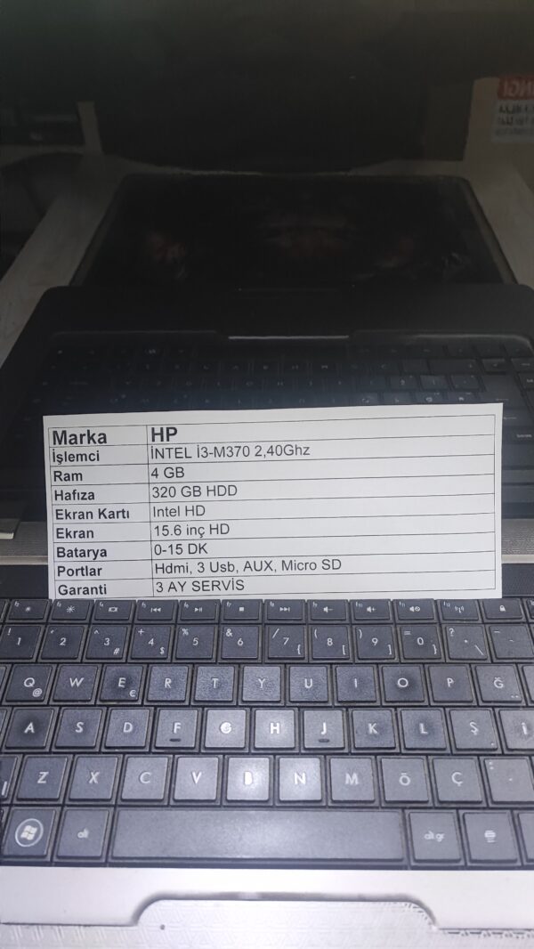 HP i3-M370 2.40Ghz 4GB Ram 320HDD intel HD